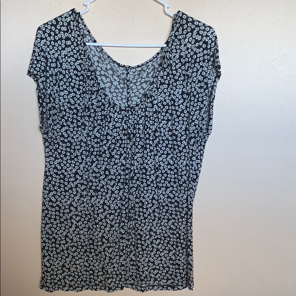 Black and white floral blouse